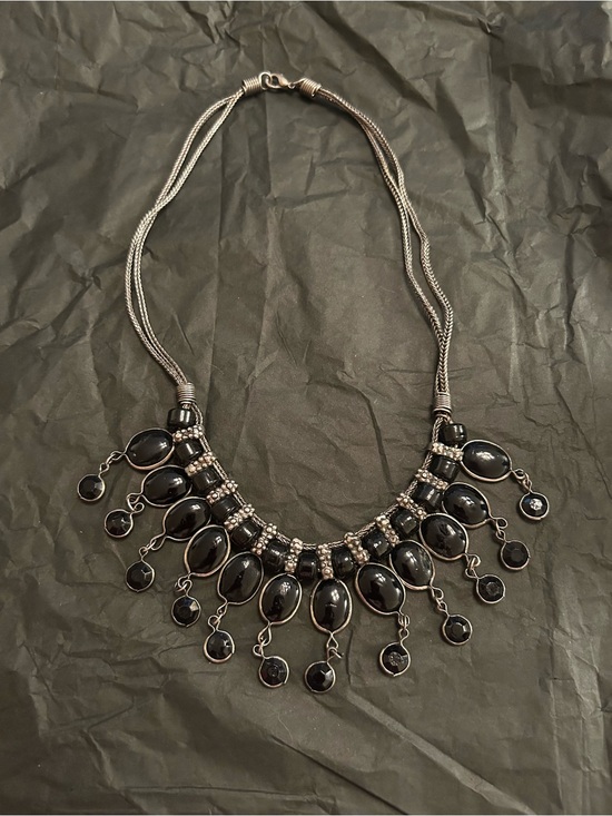 Jewelry - Black Statement Bib Necklace - Elegant Women's Jewelry